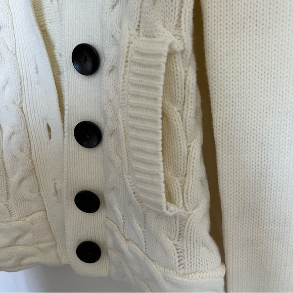PattyBoutik Women’s White Cashmere Cardigan Size X-Small - Picture 7 of 8